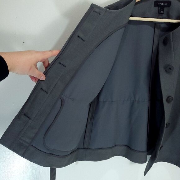 Halogen Gray Soft Asymetric Ruffle Jacket - Picture 10 of 13